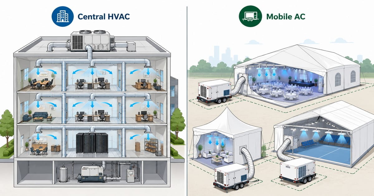 移动式空调与中央 HVAC 系统:哪种更适合临时活动冷却?